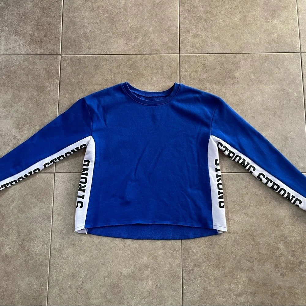 Justice Girls Cropped Sweatshirt, Size 18/20 Royal Blue STRONG